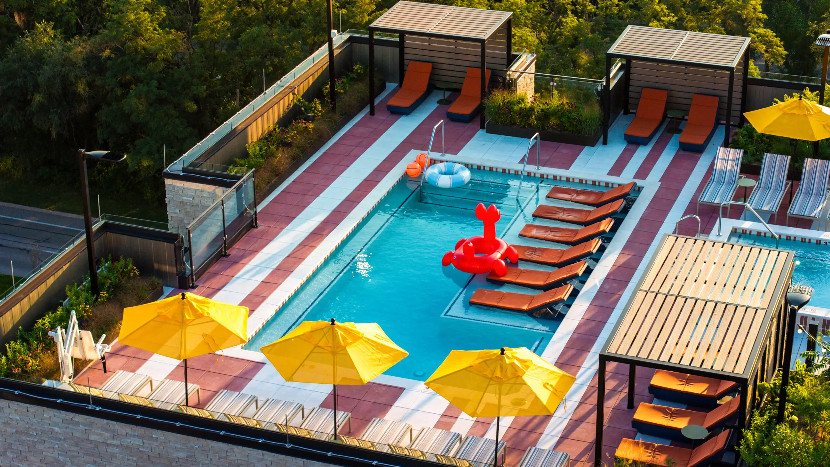 A resort-style swimming pool