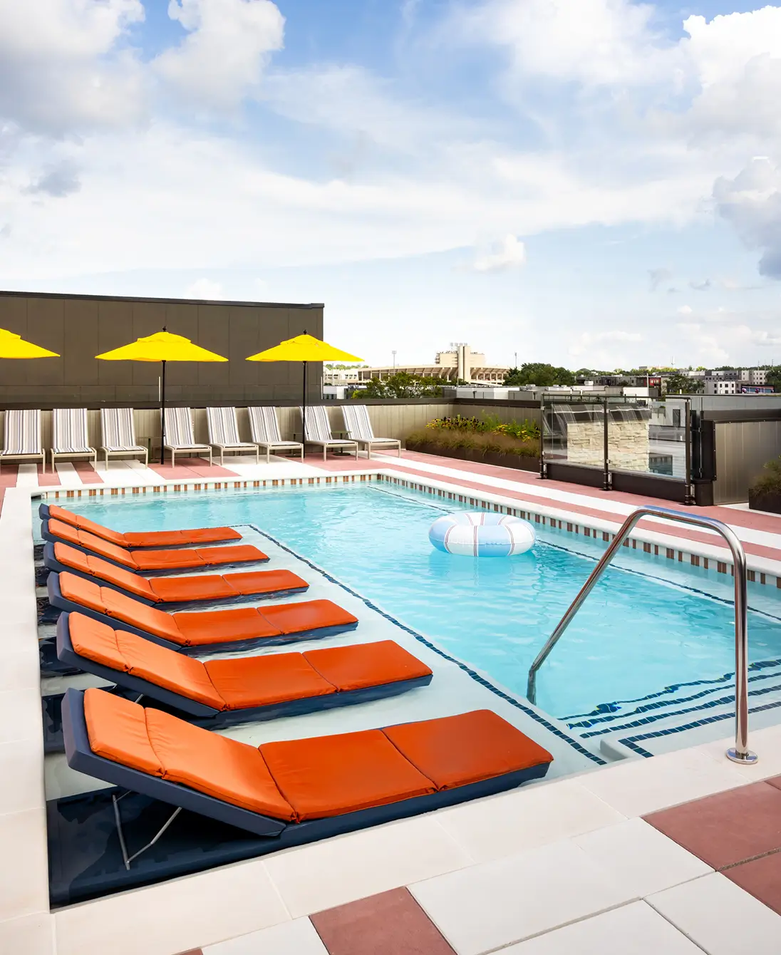 A resort-style swimming pool