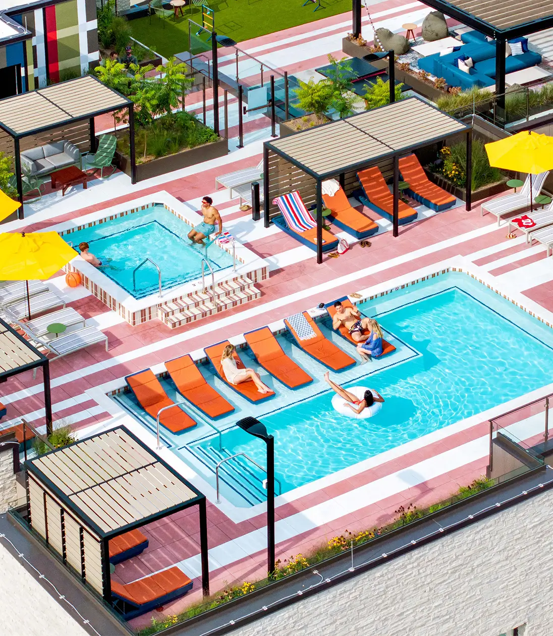 A resort-style swimming pool