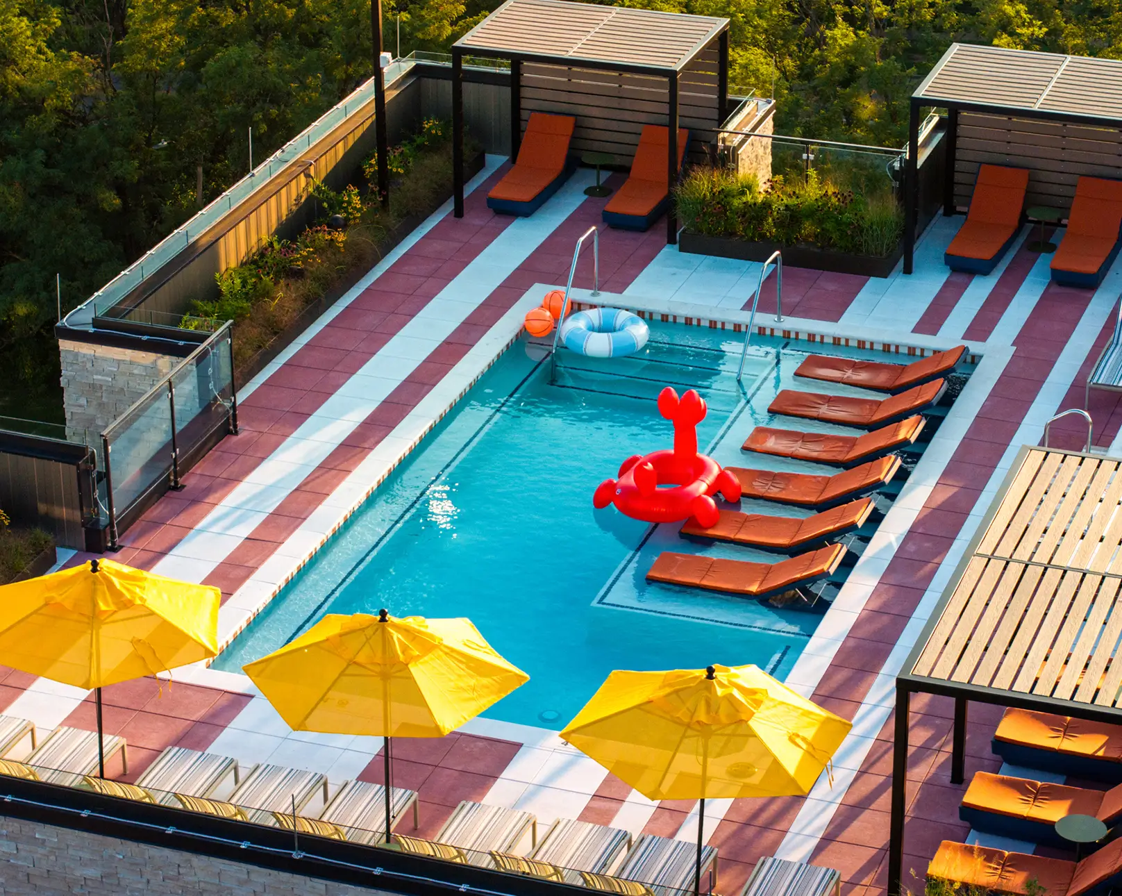 A resort-style swimming pool