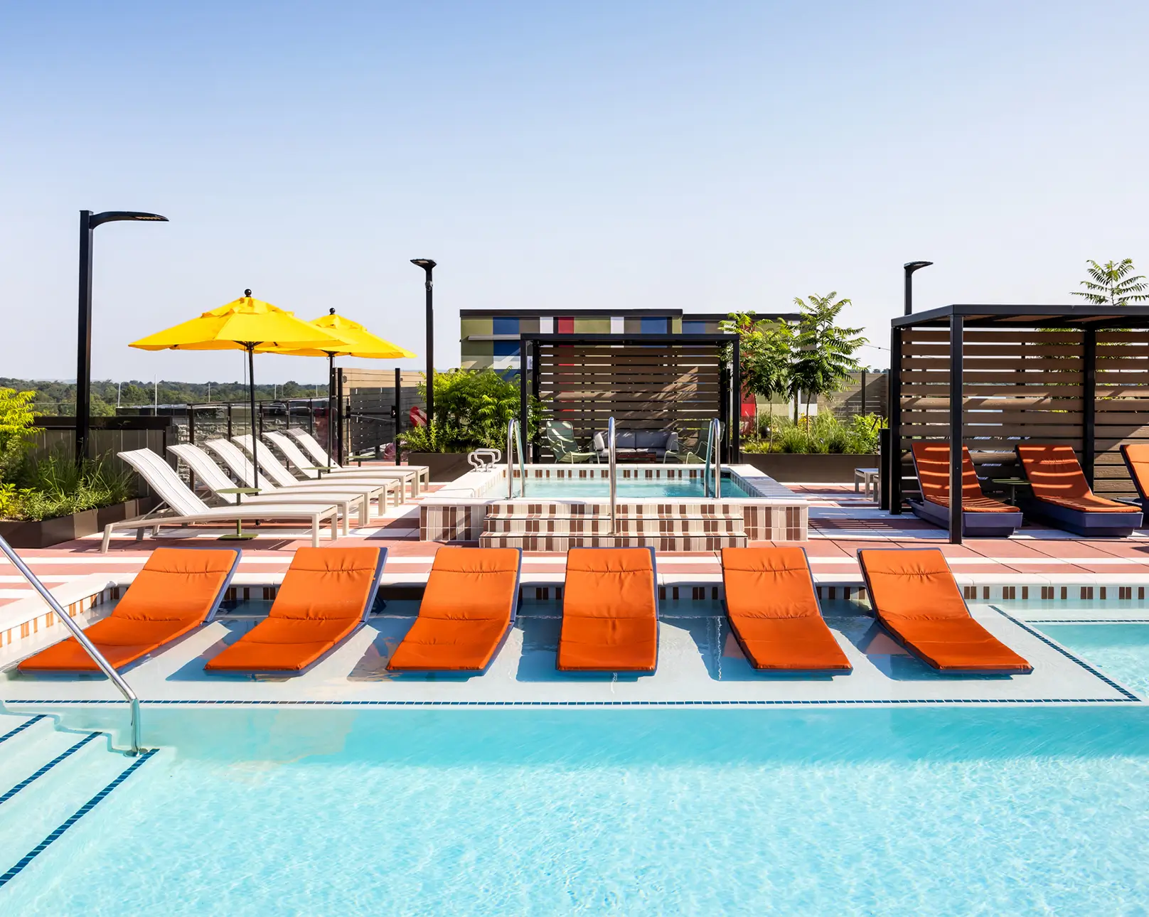 A resort-style swimming pool